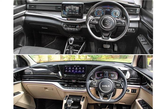 Kia Carens vs Maruti Suzuki XL6 interior 